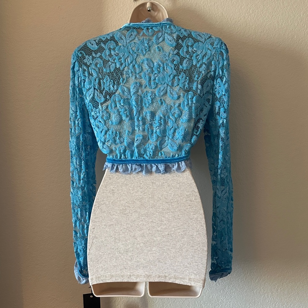 PUG - Blue Lace Bolero Jacket NWT - Picture 4 of 5